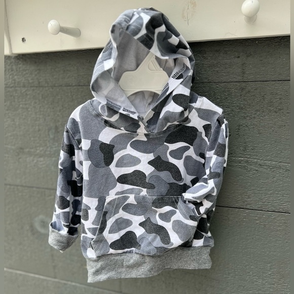 Toddler gray camo hoodie sweatshirt sweatpants set 2 piece size 80/ 12-18 months - Picture 9 of 11